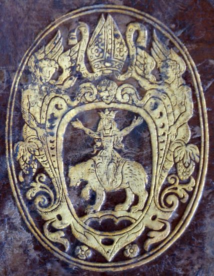 Plik:Trzymacz herbowy, Trzymacze herbowi w superekslibrisie bpa pawała Wołuckiego, prawdopodobnie przełom XVI-XVII w., BTNP, Płock, fot. A. Wagner.jpg