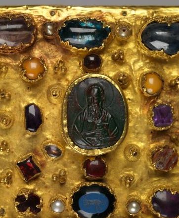 Plik:Kaboszon, Kaboszony i kamee II w kameryzowanej dekoracji Ewangeliarza Ottona III, ok. 1000 r., Bayerische Staatsbibliothek, Monachium, fot. wg.einbaende.digitale-sammlungen.de .jpg