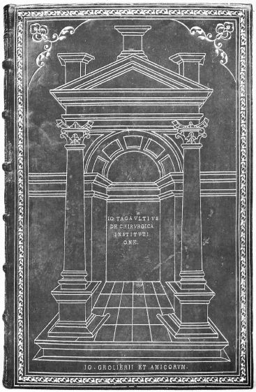 Plik:Grolierowskie oprawy, Oprawa z dekoracją architektoniczą wyk. dla Jeana Groliera, Paryż, prawd. Claude de Picques, lata 20. XVI w., fot. wg BL 1965.jpg