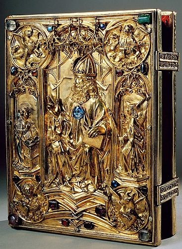 Plik:Złotnicze oprawy, Oprawa tzw. Ewangeliarza Koronacyjnego, Hans von Reutlingen, Akwizgran, 1500 r., źródło. domena publiczna.jpg