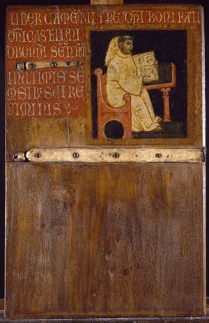 Plik:Biccherna oprawy, Oprawa księgi urzędu kasy miejskiej w Sienie, tzw. Biccherna, Siena,1258, fot. wg www.archiviodistato.siena.it.jpg