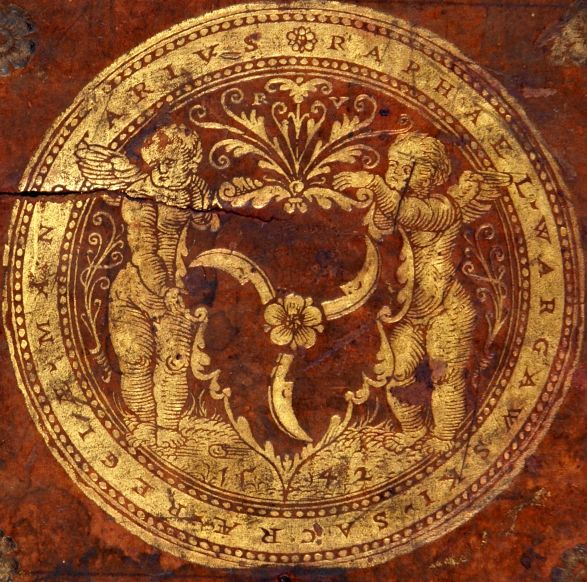 Plik:Trzymacz herbowy, Trzymacze herbowi w superekslibrisie Rafała Wargawskiego, 1542, AKKK, Kraków, fot. A. Wagner.jpg