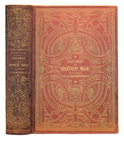 Plik:Historyzujące oprawy, Op wyd - histor, w typie opraw manier z dekor. kart, Paryż, 1869, fot. wg Fernández 1994.jpg