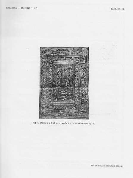 Plik:Przerysy opraw, Przykład przerysu całej okładziny w artykule A. Chmiela, Z dawnych opraw..., 1917.jpg