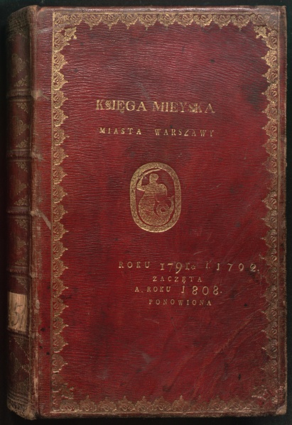 Plik:Syrena, Syrena jako godło miasta Warszawy w superekslibrisie księgi archiwalnej z 1791 lub 1808 r., fot. wg Pokorzyńska 2005.jpg