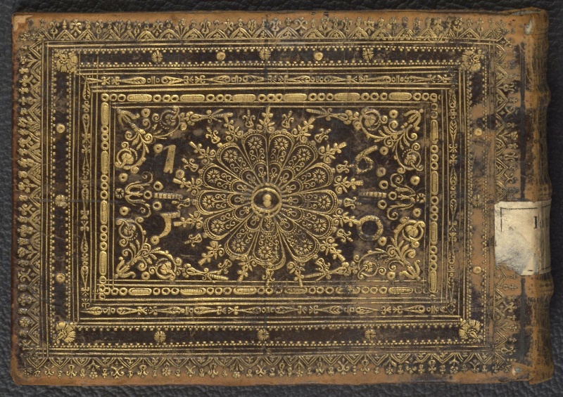 Plik:Wachlarzowe oprawy, Opr wachlarzowa Album amicorum Georga Schroedera, 1650, BN, Warszawa, fot. polona.jpg
