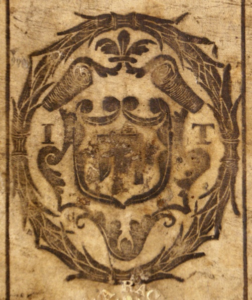 Plik:Laur, Wieniec laurowy otaczający herb na oprawie renesansowej, XVI w., Biblioteka Raczyńskich, Poznań, fot. A. Wagner.jpg