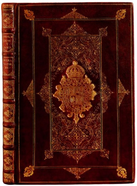 Plik:Rectangular style, Oprawa z dekoracją rectangular style z herbem króla Karola II, Szkocja, 1680, repr. wg Maggs Bros, cat. 1075.jpg