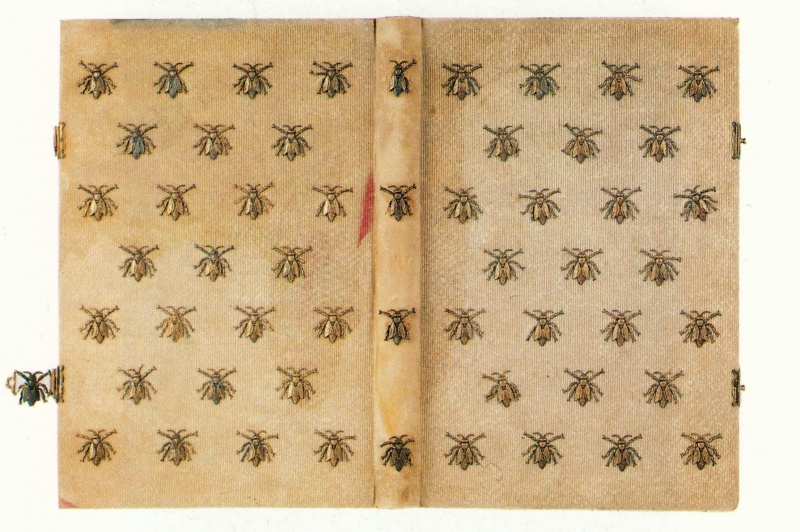 Plik:Pszczoła, Pszczoły jako symbol rodziny cesarskiej we Francji na oprawie książki dot. Napoleonowi Bonaparte, poł. XIX w., wg Fernánde.jpg