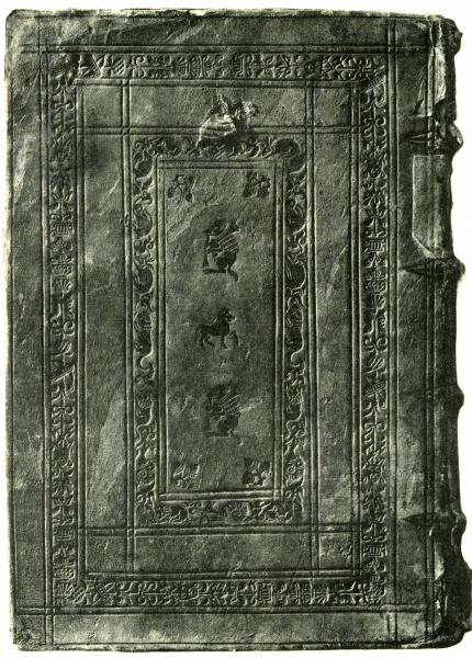 Plik:Kandelabrowy ornament w obramieniu oprawy portugalskiej lub hiszpańskiej, ok. 1535, wg Goldschmidt 1967, t. 2.jpg