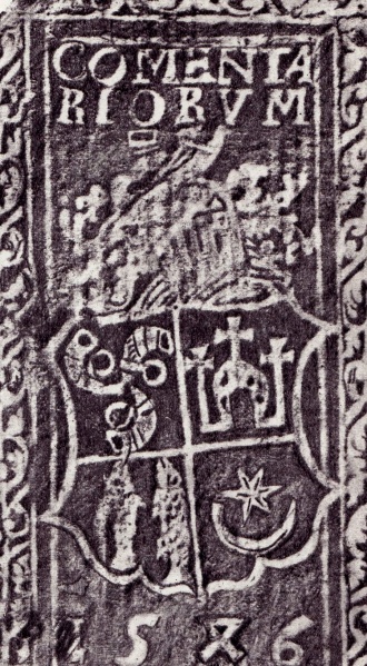 Plik:Hełm, Anachroniczna forma przyłbicy w typie psi pysk jako hełmu w herbie superekslibrisowym, Wlk. Ks. Litewskie, 1545.jpg