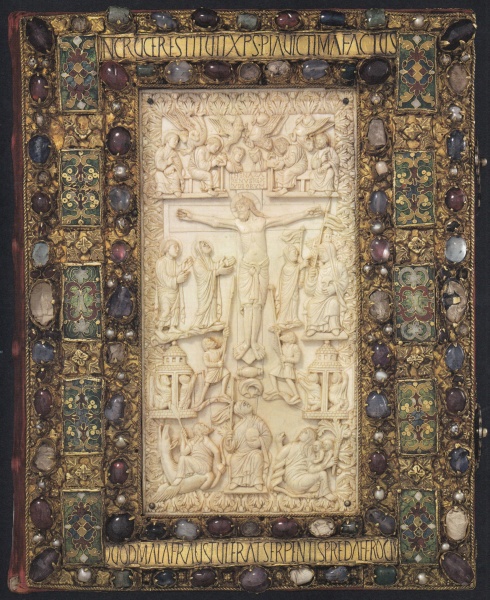 Plik:Emaliowana dekoracja na oprawie ewangeliarza z Metz, X w., Bibliotheque nationale de France, wg Ganz 2015.jpg