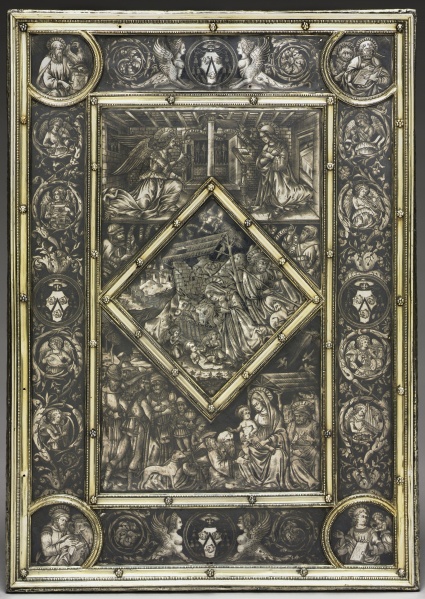 Plik:Niellowana dekoracja, Niellowana dekoracja oprawy ewangeliarza kard. Jeana La Balou, Florencja, ok. 1467.68, The Cleveland Museum of Art, fot. wg www.clevelandart.org .jpg