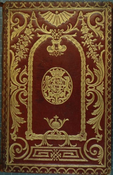 Plik:Almanachów oprawy, Oprawa Almanach Royal z superekslibrisem francuskiego arystokraty, Pierre Paul Dubuisson, Paryż, 1747, Biblioteka Polska w Paryżu, fot. A. Wagner.jpg