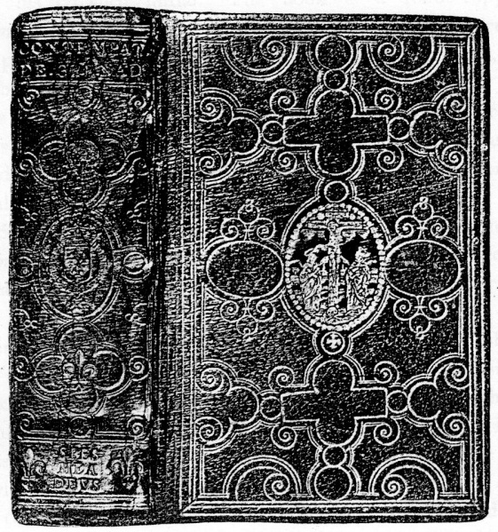 Plik:Fanfare, Oprawa modlitewnika z dekoracją a la fanfare, wykonana dla Henryka III Walezego, Paryż 1583, fot. wg Fletcher 1894.jpg