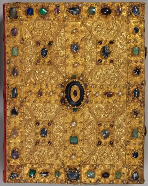 Plik:Krzyż, Motyw krzyża na złotniczej oprawie Ewangeliarza z Reichenau, ok. 1010, Bayrerische Staatsbibliothek, Monachium fot. wg www.digitale.sammlungen.de.jpg