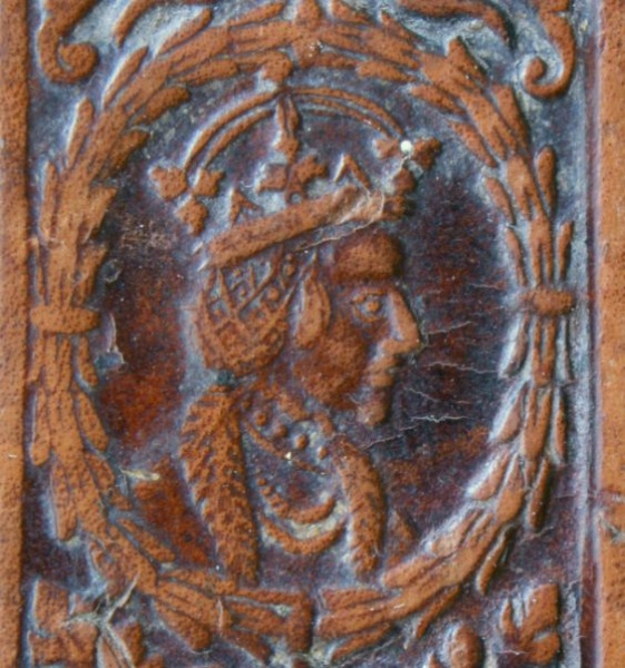 Plik:Popiersie Katarzyny Jagiellonki w obrębie tzw. radełka jagiellońskiego, Polska, 2 poł. XVI w..jpg