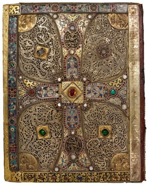 Plik:Krzyż, Motyw krzyża na dolnej okładzinie złotniczej oprawy Ewangeliarza z Lindau, ok. 780 r., Pierpont Morgan Library, Nowy Jork, fot. wg www.themorgan.org.jpg