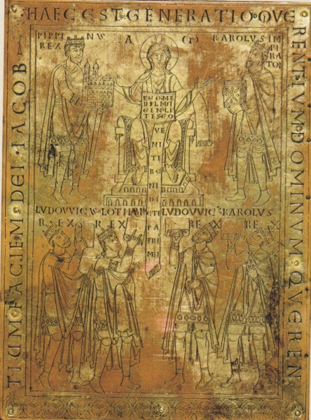 Plik:Napisy na złotniczej oprawie tzw. Złotej Księgi z Prüm, XII w., Trewir, fot. wg Nolden 2013.jpg