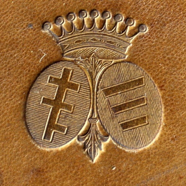 Plik:Tarcza herbowa, Tarcze herbowe w formie owalnych medalionów w superekslibrisie polskim, XIX w., BPP, Paryż, fot. A. Wagner.jpg