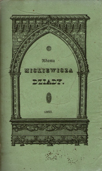 Plik:Cathedrale 8, okładka broszurowa Dziadów Część III, Paryż, 1833, zbiory prywatne, fot. A. Wagner.jpg