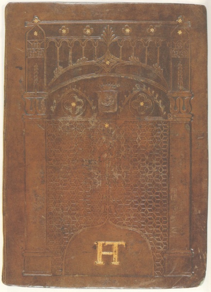 Plik:Architektoniczne opr., Historyzujące opr., Oprawa księgi ze zbioru dzikowskiego Tarnowskich, BN, Warszawa, fot. wg Paulinek 2008.jpg