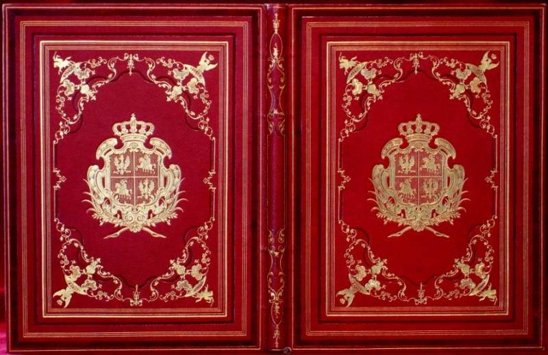 Plik:Romantyczne oprawy, Oprawa romantyczna zbioru dokumentów dot. Biblioteki Polskiej w Paryżu, W. Kisiel, Paryż, 1854, BPP, fot. A. Wagner.jpg