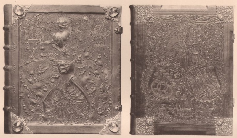 Plik:Historyzujące oprawy nacinane o formach neogotyckich, Niemcy, 2 poł. XIX w., fot. wg Heraldische Meisterwerke.jpg