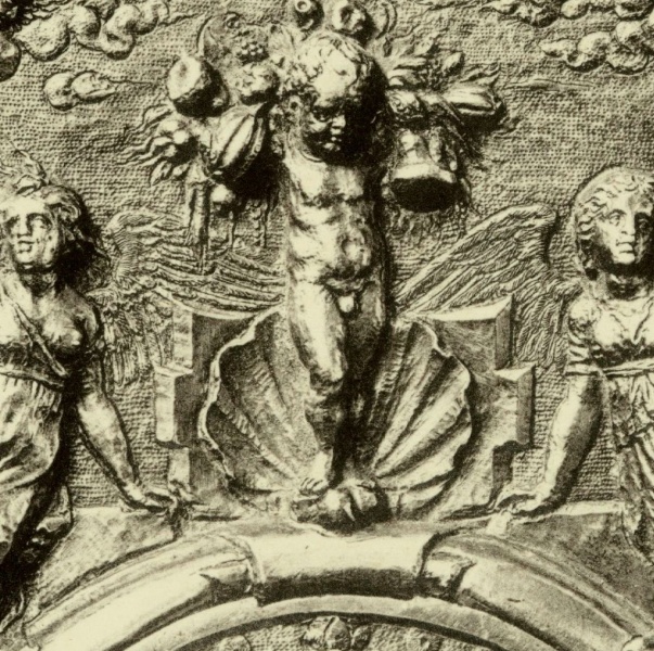 Plik:Muszla, Motyw muszli w dekoracji złotniczej oprawy manierystycznej, Cornelius Vorwend, Królewiec, 1555, fpt. wg Meisterwerke der Heraldii.jpg