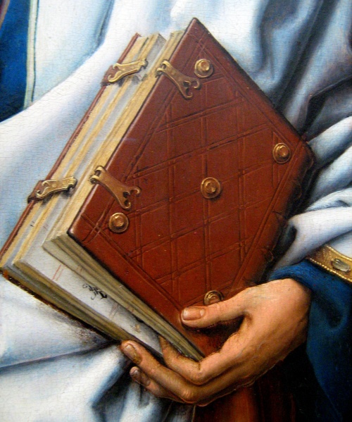 Plik:Oprawa gotycka. Detal kompozycji ołtarza św. Bartłomieja, Mistrz Ołtarza św. Bartłomieja, Niemcy, 4 ćw. XV w., Alte Pinakothek, Monachium.JPG