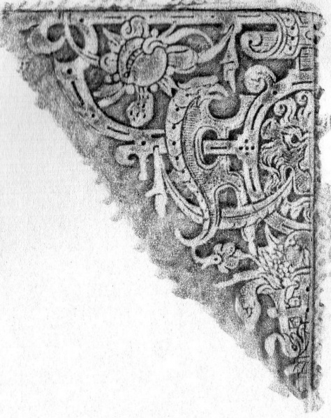 Plik:Okuciowy ornament i schweifwerk w dekoracji ćwierćmedalionu narożnego, Polska, lata 80.90 XVI w., przerys. A. Wagner.jpg