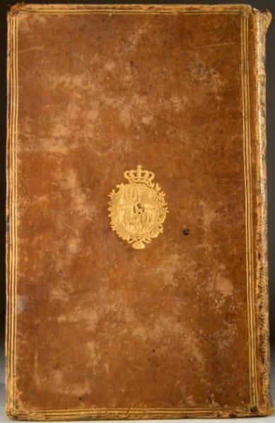 Plik:Klasycystyczne oprawy, Oprawa klasycystyczna z superekslibrisem króla S. A. Poniatowskiego, Warszawa, przed 1793, MNK, Kraków.jpg