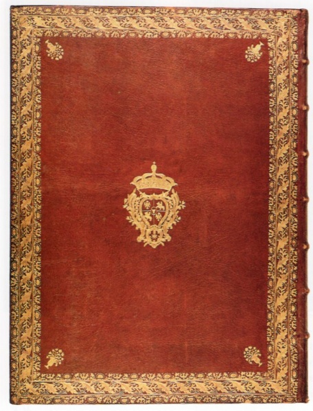 Plik:Koronka Luwru, oprawa prawdopodobnie paryska z superekslibrisem nakłądowym ks. Lotaryngii Stanisława Leszczyńskiego, Bm, Nancy, fot. wg Jurkowlaniec 2005.jpg