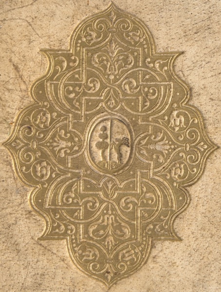 Plik:Szrafowanie, Szrafowane tło centralnego medalionu z orn. maureskowo-wstęgowym, pocz. XVII w..jpg