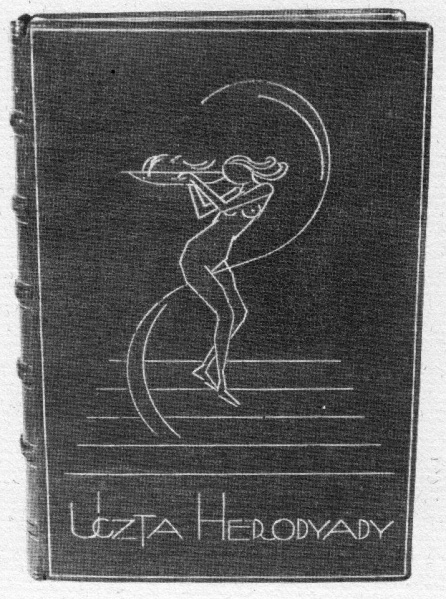 Plik:Figuralna dekoracja na oprawie w stylistyce art deco, Aleksander Semkowicz, prawdop. lata 20. 30 XX w., fot wg Bukowska 1992.jpg