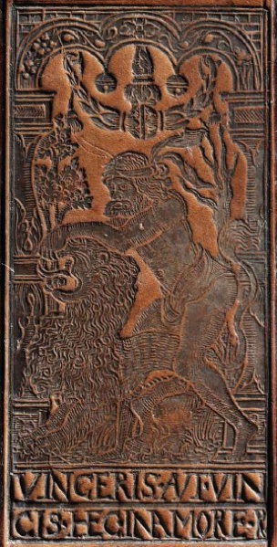 Plik:Samson walczący z lwem na plakiecie renesansowej, Kaspar Angler, Królewiec, po 1539 r., fot. wg Tondel, Wagner 2019.jpg