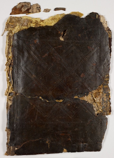 Plik:Rombowy wzór, Geometryczny wzór z przecinających się wstęg na oprawie koptyjskiej, IX.Xw., Pierpont Morgan Library.jpg