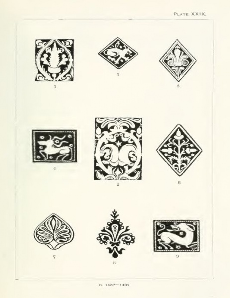 Plik:Przerysy opraw, Czarno-białe rysunki dekoracji opraw w dziele W. H. J. Wheale i L. Taylor, Early stamped..., 1922.jpg