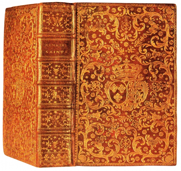 Plik:L'oiseau, Oprawa modlitewnika z herbem Marii Leszczyńskiej, l'oiseau i Orłem pol., prawdop. Jean Padeloup, 1748, von Anim 1992.jpg