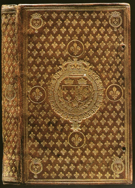 Plik:Lilia, Lilie w układzie a seme na oprawie paryskiej dla króla Francji Henryka III (Henryka Walezego), wg Ducimetière 2007 .jpg