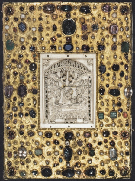 Plik:Kameryzowanie, Kameryzowana oprawa Ewangeliarza Ottona III, Monachium, BStB, X w. wg Ganz 2015.jpg