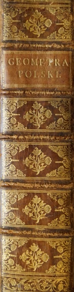 Plik:Ośrodkowy układ dekoracji kompartymentów grzbietu na oprawie polskiej z XVIII w., BTNP Płock, fot. A. Wagner.jpg