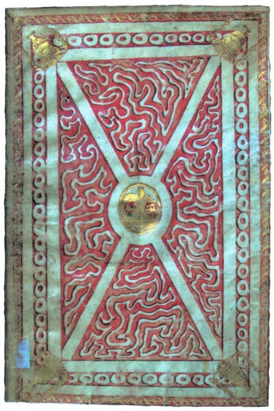 Plik:Koronka Luwru, oprawa warszawska prawdop. z pocz. XIX w., ozdobiona m.in. koronką Luwru. na obrzeżach okładziny, wg Pokorzyńska 2005.jpg