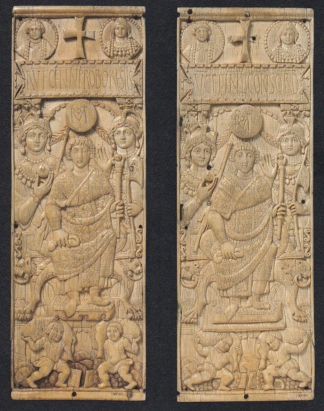 Plik:Dyptyk, Dyptyk konsularny Rufusa Gennadiusa Probusa Orestesa, 530 r. n.e., Victoria and Albert Museum, fot. wg Ganz 2015.jpg