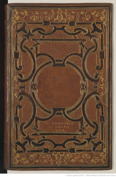 Plik:Grolierowskie oprawy, Oprawa w typie kartuszowym dla Jeana Groliera, Introligator Łuku Kupidyna, Paryż, ok. 1554-55, fot. wg www.reliures.bnf.fr.jpg