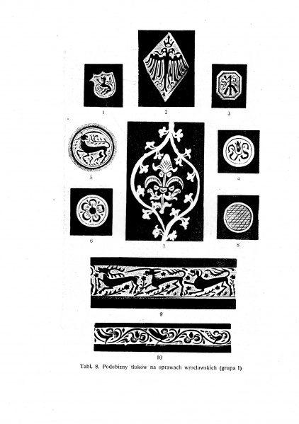 Plik:Przerysy opraw, Czarno-białe rysunki dekoracji opraw w dziele H. Lewickiej-Kamińskiej, Renesansowy księgozbiór..., 1956.jpg