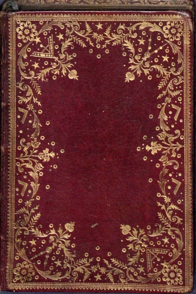 Plik:Masońskie oprawy, Oprawa koronkowa w typie parlante z symbolami masońskimi, 2 poł. XVIII w., BUAM, fot. wg Grażyńska 2019.jpg