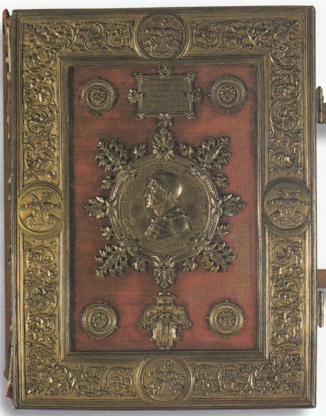 Plik:Złotnicze oprawy, Oprawa Brewirza, tzw. Brewiarza Grimanich, Wenecja, pocz. XVI w., Bibl. Nazionale Marciana, fot. wg Bologna 1998.jpg