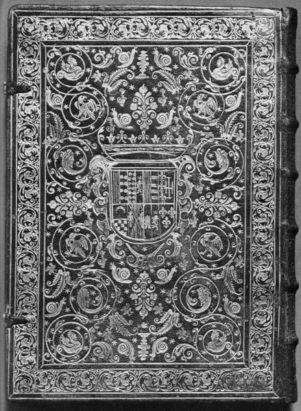 Plik:Spirala, Spirale z hermami, maskami i orłami na oprawie rzymskiej po 1608, wg Furstenberg, De Marinis 1966.jpg