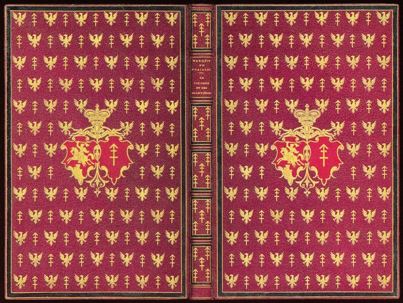 Plik:A seme oprawy, Dekoracja a seme na francuskiej oprawie superekslibrisami Czartoryskich i Sapiehów, XIX w., fot. wg Łysiak 204, t. 2..jpg